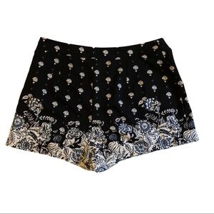Abercrombie & Fitch Women Navy White Floral Print 3/4 Zip High-Rise Short Sz 6